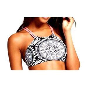 Xhilaration Womens Aztec Print Bikini Top With Pink Straps - XL